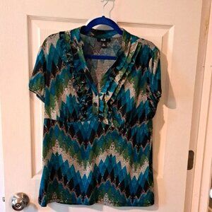 AGB Women's Multicolor Chevron Top